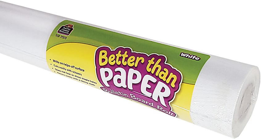 Teacher Created Resources® Better Than Paper® Bulletin Board Paper Rolls,  4' x 12', White, Pack Of 4 Rolls